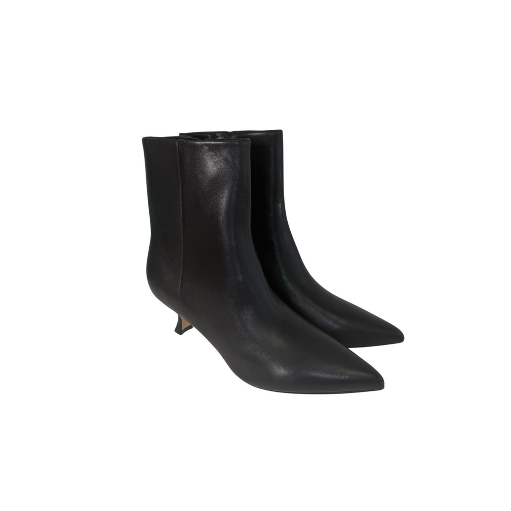 Marc Fisher Black Leather Pointed ToeHeel Ankle Boots Womens Size 8 No Box - Picture 3 of 5